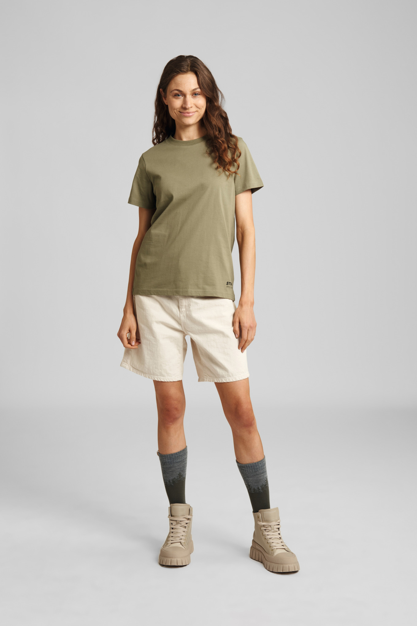 T-Shirt Damen SUSTAINABLE BASIC Grün