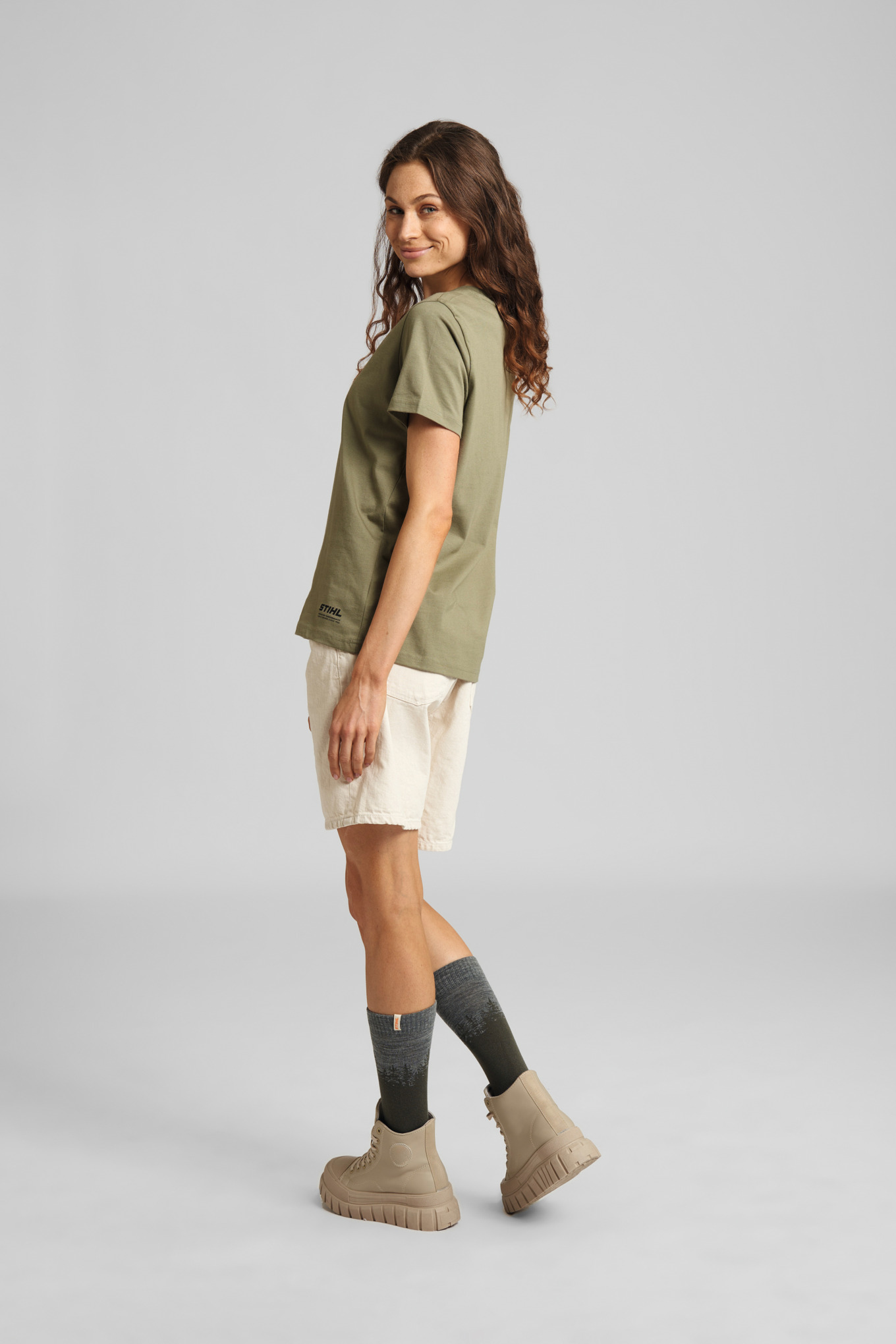 T-Shirt Damen SUSTAINABLE BASIC Grün