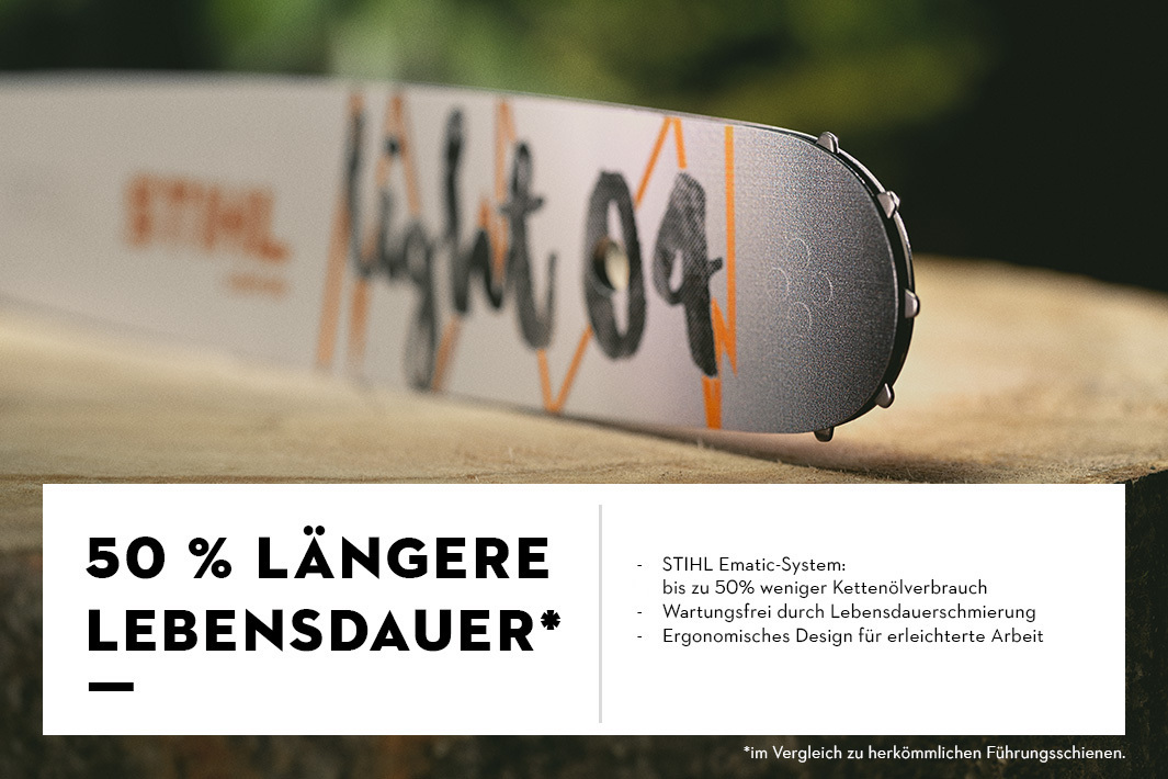 Light 04 im limitierten STIHL TIMBERSPORTS®  Design, Sonderschienen 2023