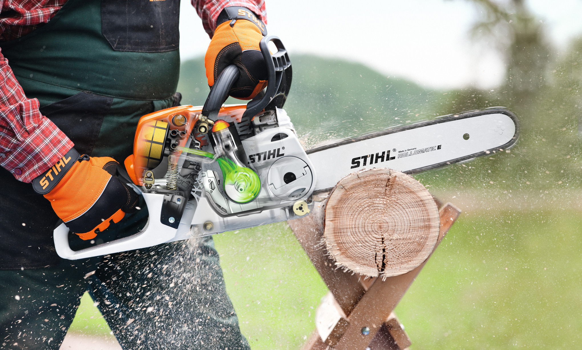 Lederbezüge für Kettensäge Stihl MS201 - .de