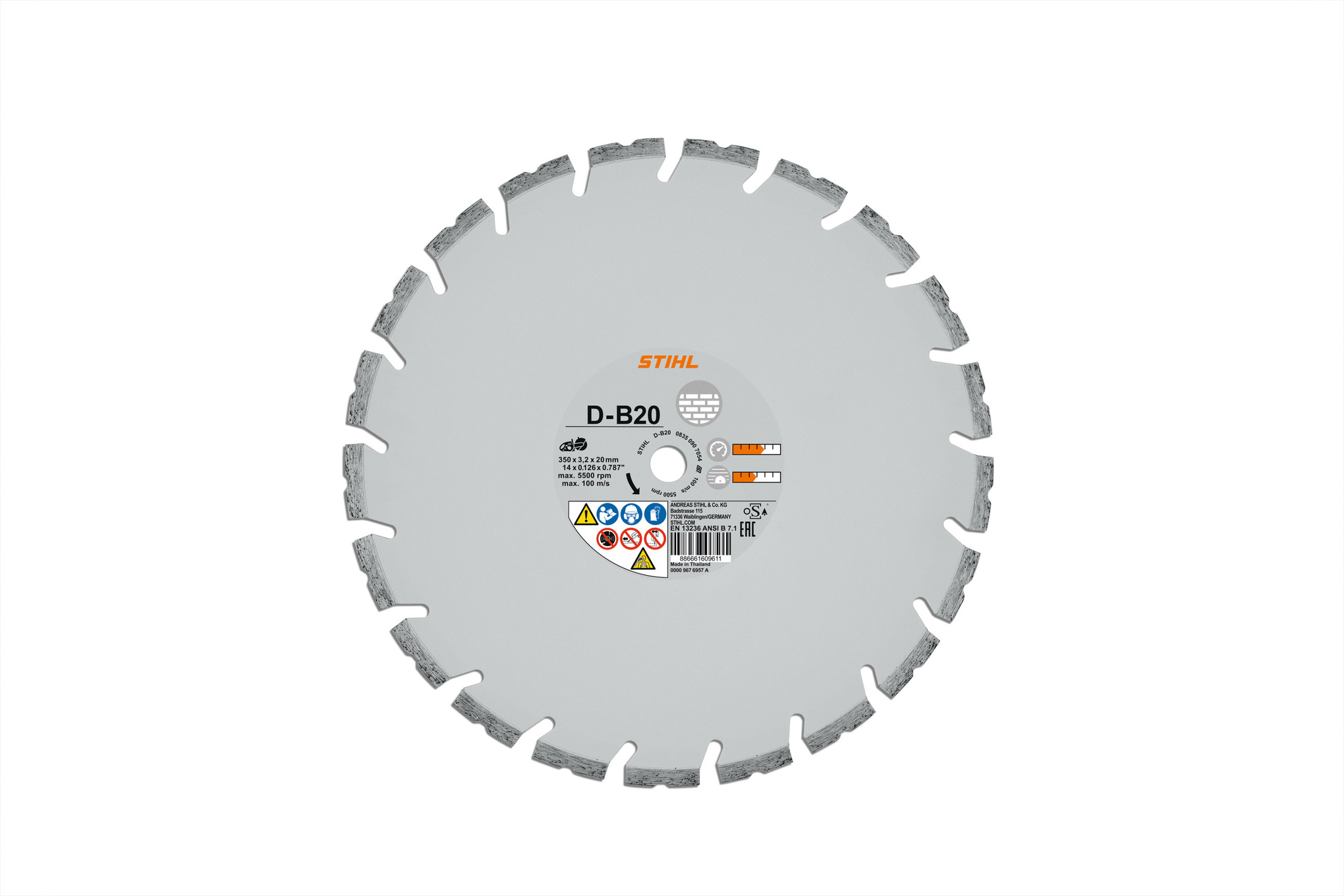 Diamant-Trennscheibe, Beton, D-B20, Ø 400mm/16"