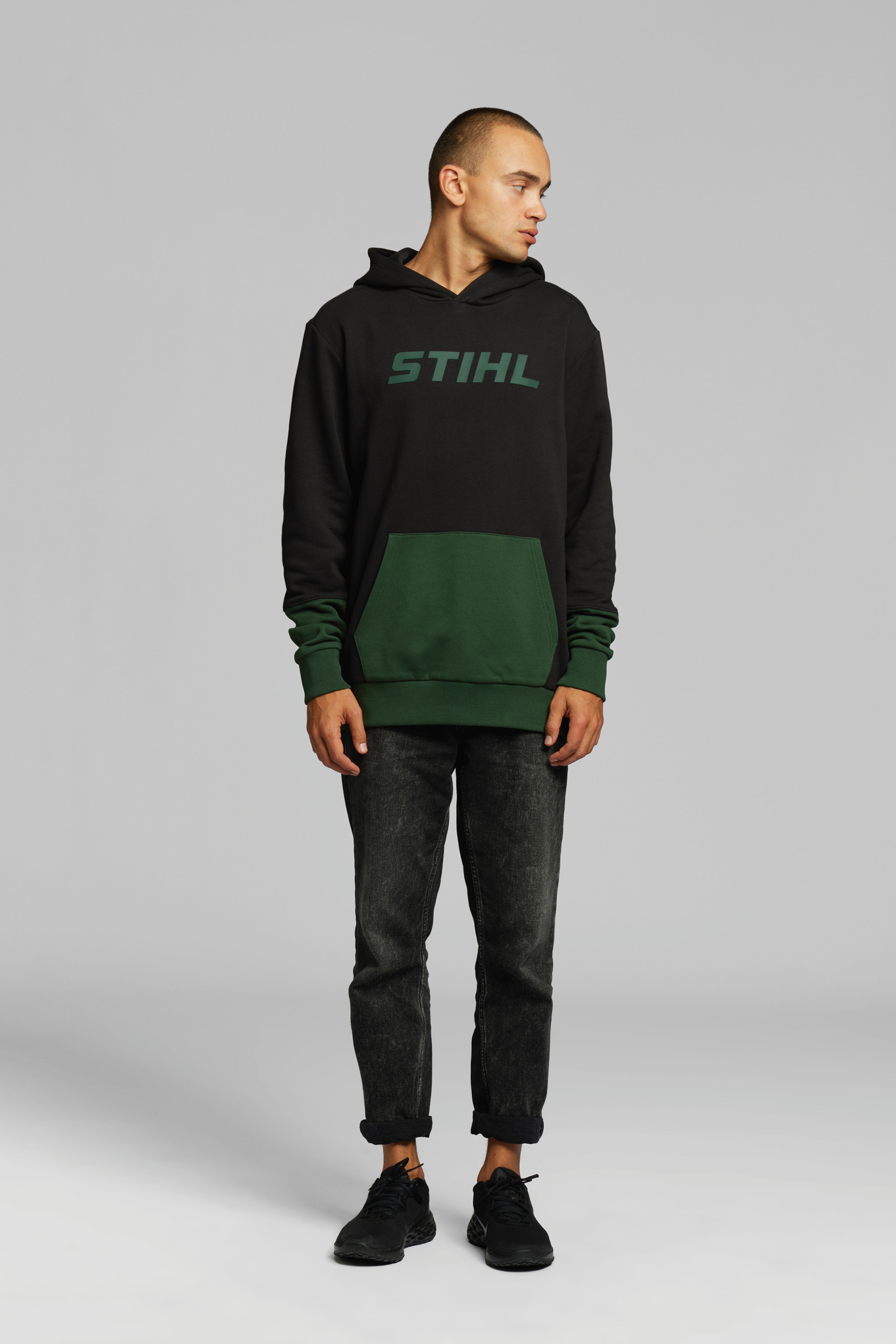 Hoodie COLORBLOCK POCKET Grün