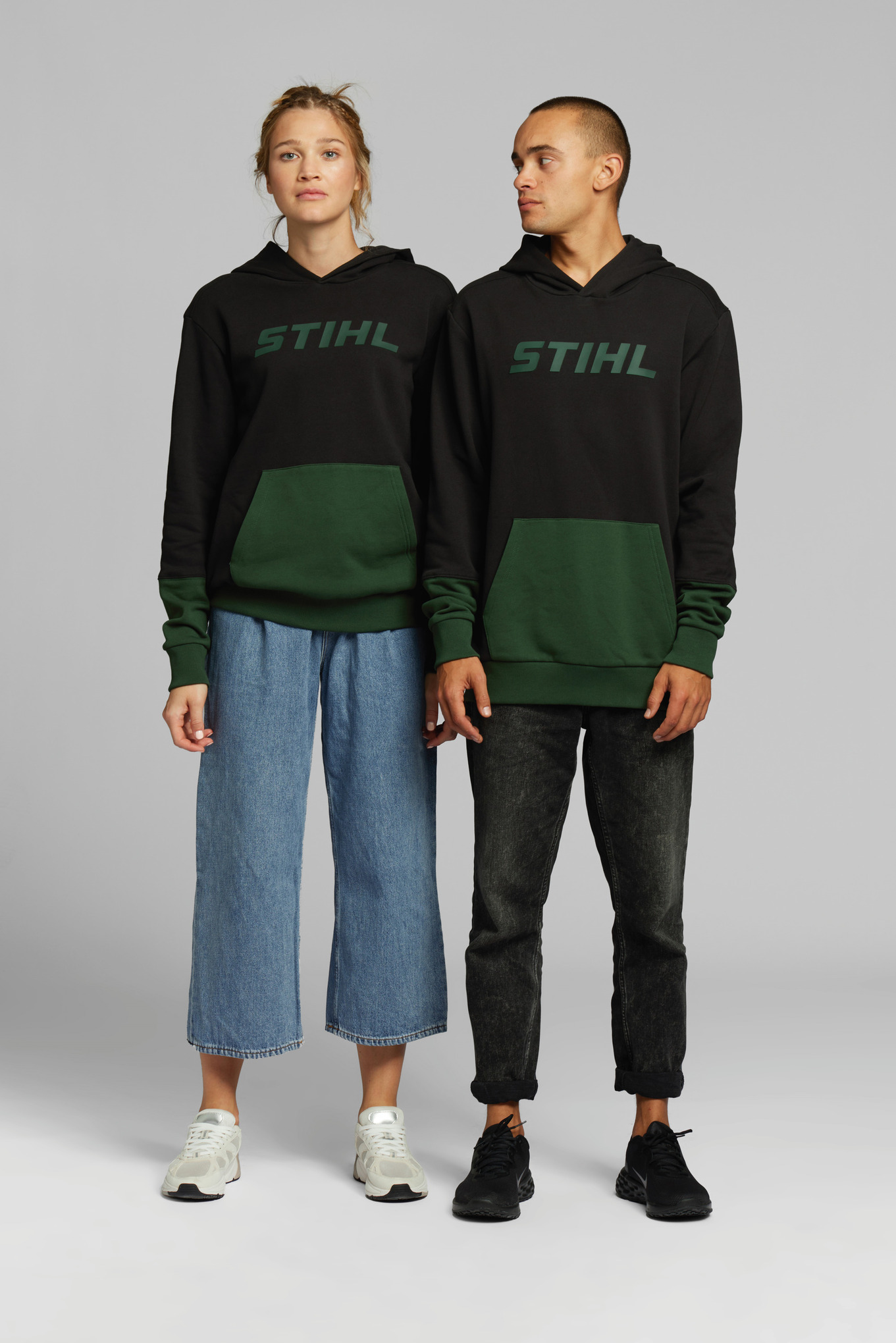 Hoodie COLORBLOCK POCKET Grün
