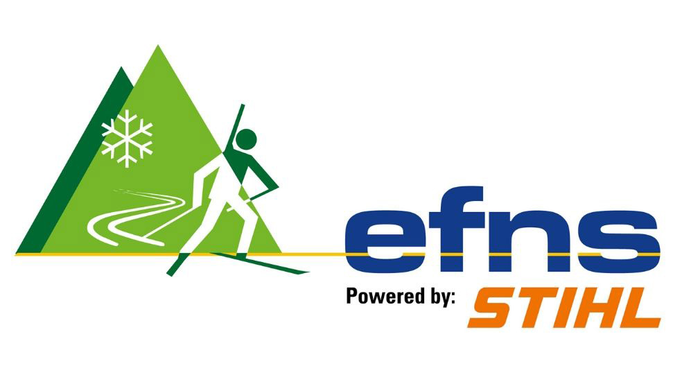 Logo der Nordischen Ski EM der Förster (EFNS) powered by STIHL
